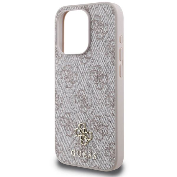 Guess 4G Metal Logo Backcover MagSafe Apple iPhone 15 Pro - Roze