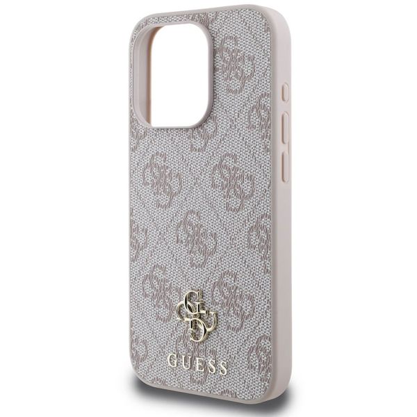 Guess 4G Metal Logo Backcover MagSafe iPhone 15 Pro - Roze