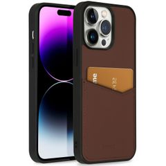 Accezz Premium Leather Card Slot Backcover Apple iPhone 14 Pro Max - Bruin