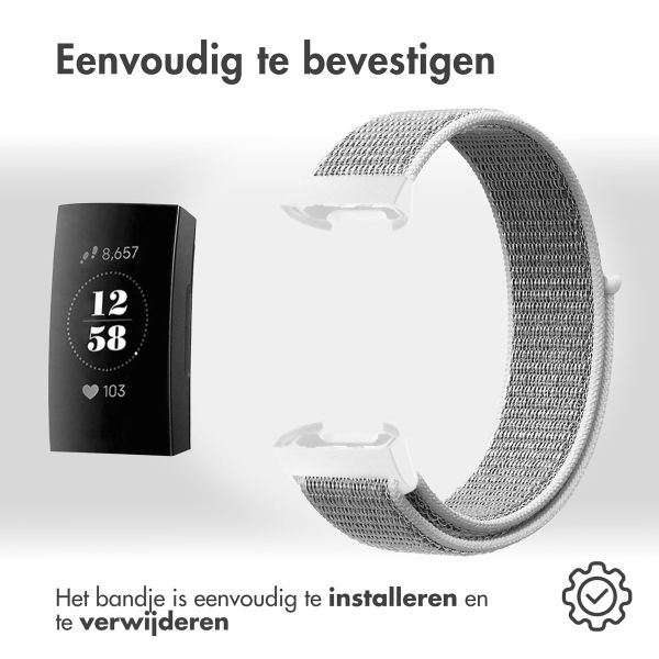 imoshion Nylon bandje Fitbit Charge 3 / 4 - Lichtgrijs