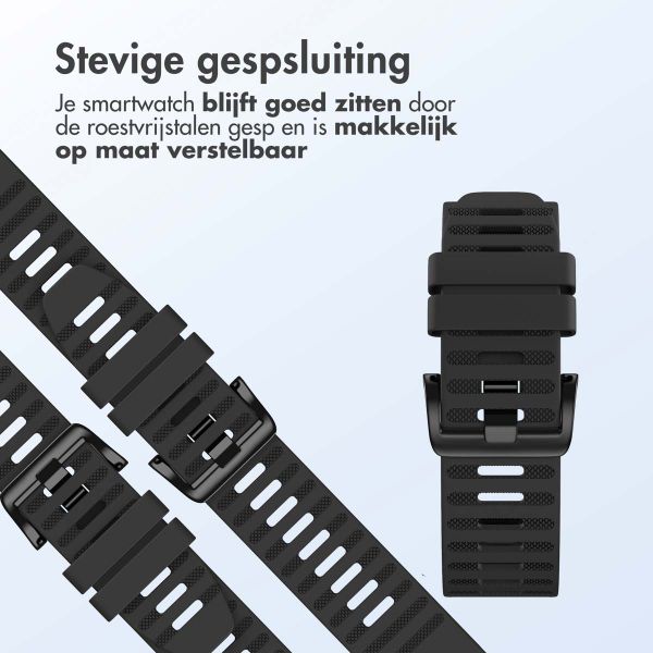 imoshion QuickFit® Stripe Siliconenbandje Garmin Watch | 22 mm aansluiting - Zwart