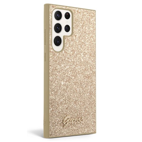 Guess Glitter Flakes Backcover Samsung Galaxy S24 Ultra - Goud