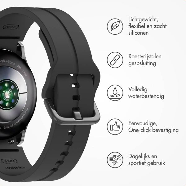 imoshion Siliconen bandje Samsung Galaxy Watch 4 / 5 / 6 / 7 (20 mm) - Zwart