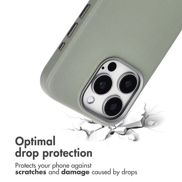 Accezz Leather Back Cover with MagSafe Apple iPhone 15 Pro - Light Grey