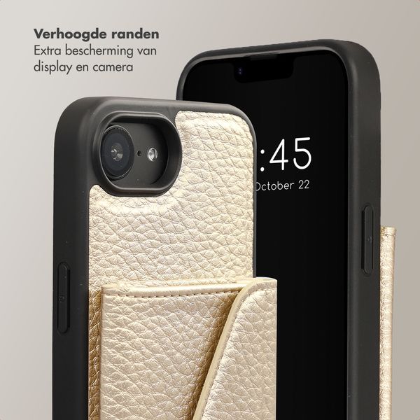 Selencia Sera Telefoonhoes met Koord en Envelop Pashouder Apple iPhone 17e / 16e - Champagne