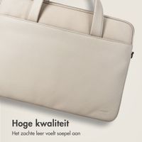 Accezz Leather Laptoptas 16 inch - Beige