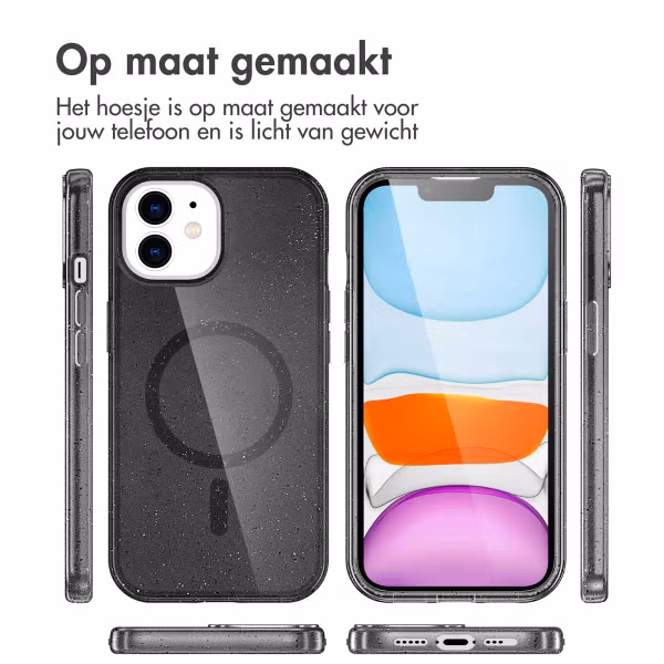 imoshion Sparkle Backcover met MagSafe Apple iPhone 12 (Pro) - Glitter Zwart