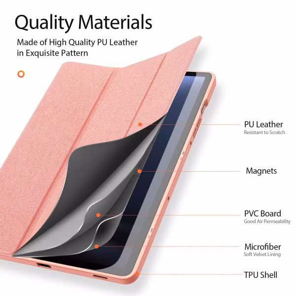 Dux Ducis Domo Bookcase Samsung Galaxy Tab S10 FE / S9 FE - Roze