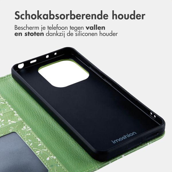 imoshion Design Bookcase Xiaomi Redmi Note 14 (4G) - Green Flowers
