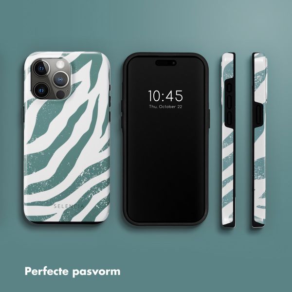 Selencia Vivid Backcover Apple iPhone 15 Pro Max - Colorful Zebra Pine Blue