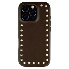 Selencia Studs Backcover met MagSafe Apple iPhone 16 Pro - Cacao Crush