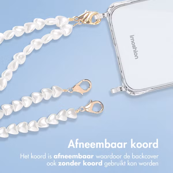 imoshion Backcover met koord + armband Apple iPhone 15 Pro Max - Parels Hartjes