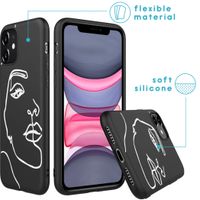 imoshion Design hoesje iPhone 11 - Abstract Gezicht - Wit / Zwart