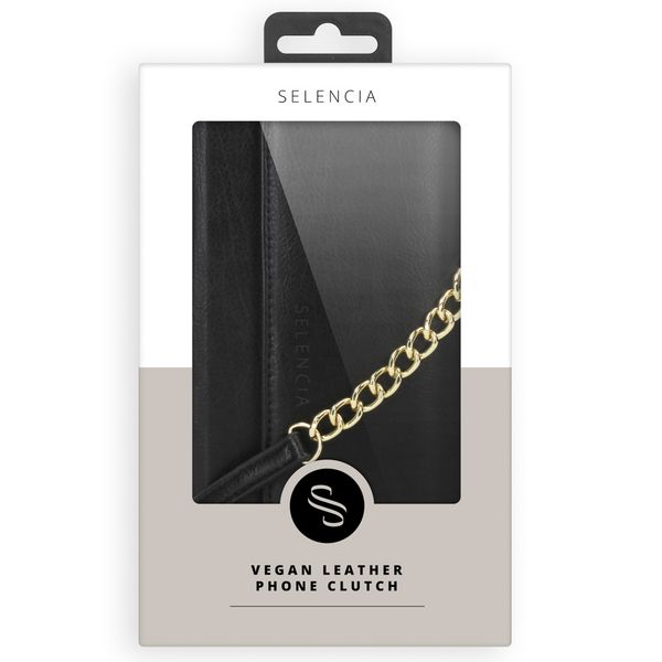 Selencia Eny Uitneembare Vegan Lederen Clutch Galaxy S10 - Zwart