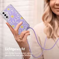 imoshion Design hoesje met koord Samsung Galaxy A56 - Tropical Violet Flowers Connect