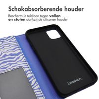 imoshion Design Bookcase iPhone 11 - White Blue Stripes