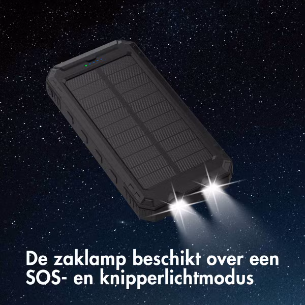 imoshion Solar Powerbank met Zonnepaneel - Quick Charge en Power Delivery - 10.000 mAh - Zwart
