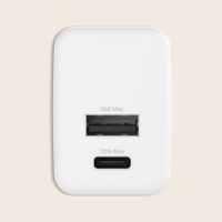 imoshion Wall Charger - Oplader - USB-C en USB aansluiting - Power Delivery - 20 Watt - Wit
