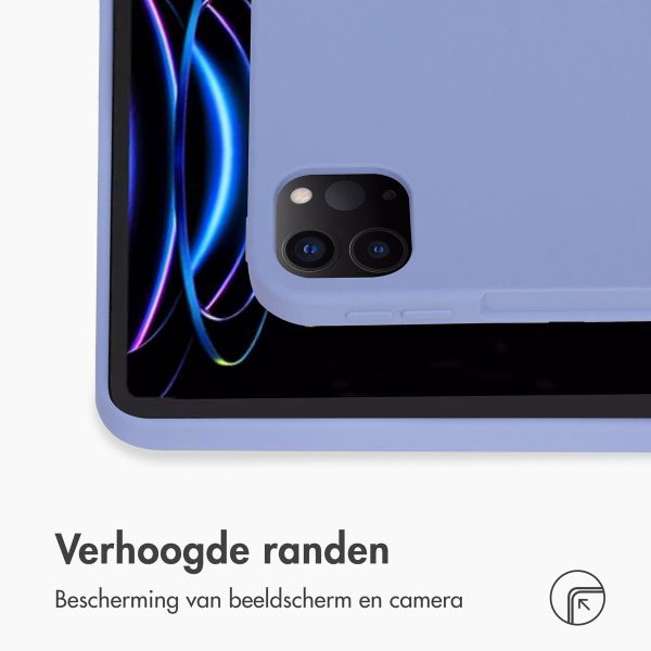 Accezz Liquid Silicone Backcover met penhouder Apple iPad Pro 12.9 (2022) / Pro 12.9 (2021) / Pro 12.9 (2020) - Lila