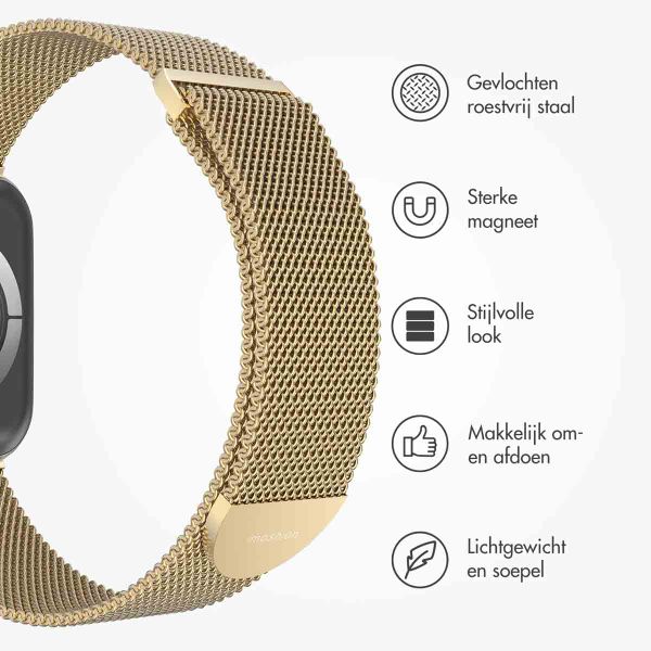 imoshion Milanees magnetisch bandje Apple Watch Series 1 t/m 10 / SE / Ultra (2) (44/45/46/49 mm) - Maat M - Champagne