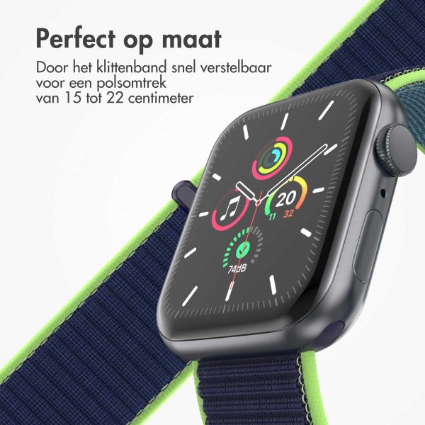 imoshion Nylon bandje Apple Watch Series 1 t/m 9 / SE (38/40/41 mm) | Series 10 / 11 (42 mm) - Lime