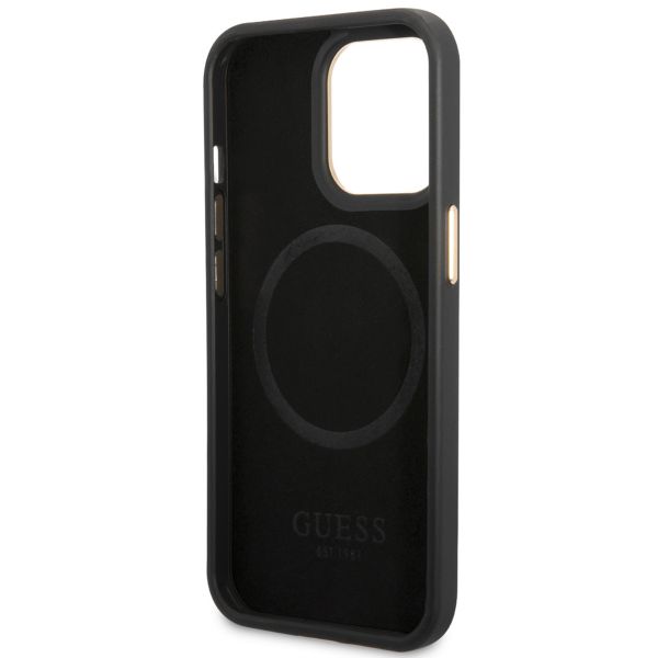 Guess 4G Logo Monogram Backcover MagSafe Apple iPhone 14 Pro Max - Zwart