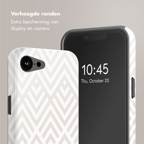 Selencia Vivid Backcover met MagSafe Apple iPhone 16e - Beige Zigzag