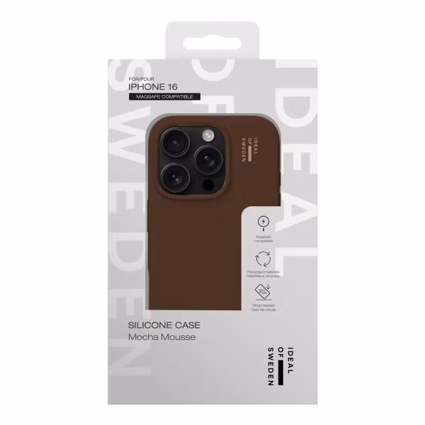 iDeal of Sweden Silicone Case met MagSafe Apple iPhone 16 - Mocha Mousse