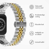 Selencia Jubilee stalen bandje Apple Watch Series 1 t/m 10 / SE / Ultra (2) (44/45/46/49 mm) - Zilver / Goud