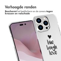 imoshion Design hoesje iPhone 14 Pro - Live Laugh Love - Zwart