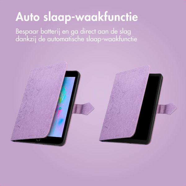 imoshion Mandala Bookcase Apple iPad 9 (2021) 10.2 inch / iPad 8 (2020) 10.2 inch / iPad 7 (2019) 10.2 inch - Lila