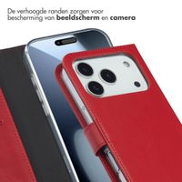 Selencia Echt Leren Bookcase Apple iPhone 17 Pro - Rood