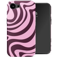 Selencia Vivid Backcover met MagSafe Apple iPhone 16e - Wavy Swirl Pink Plum