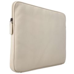 Accezz Leather Laptop hoes met rits 13-14 inch - Laptopsleeve - Beige