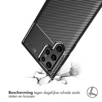 imoshion Carbon Softcase Backcover Samsung Galaxy S22 Ultra - Zwart