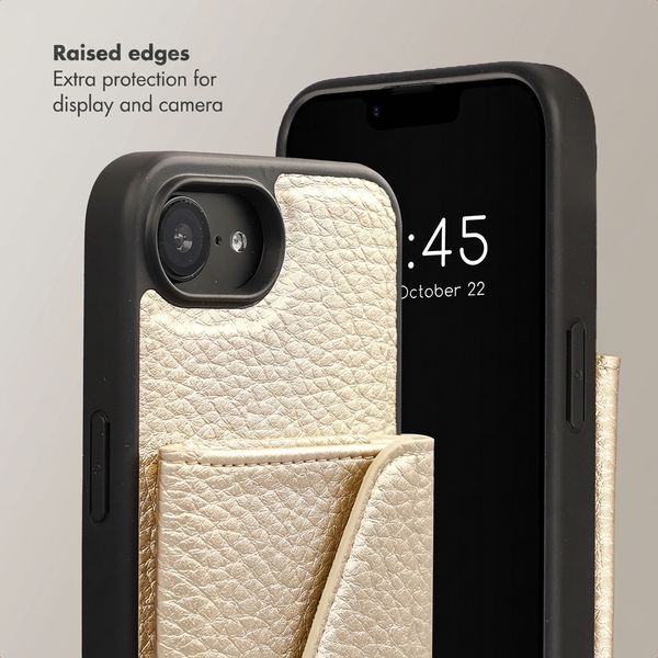 Selencia Sera Phone Case with Cord and Envelope Card Holder Apple iPhone 17e / 16e - Champagne
