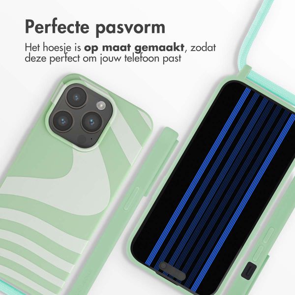 imoshion Siliconen design hoesje met koord Apple iPhone 15 Pro - Retro Green