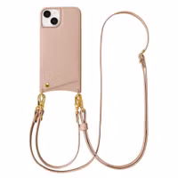Selencia Nova Telefoonhoes met Koord en Pashouder Apple iPhone 15 - Dusty Rose