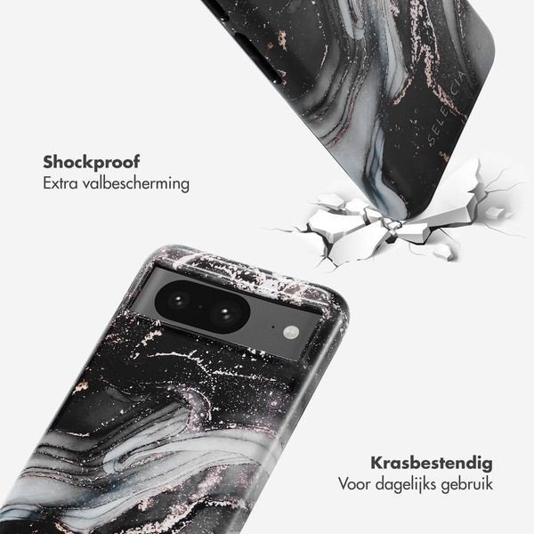 Selencia Vivid Tough Backcover Google Pixel 8 - Chic Marble Black