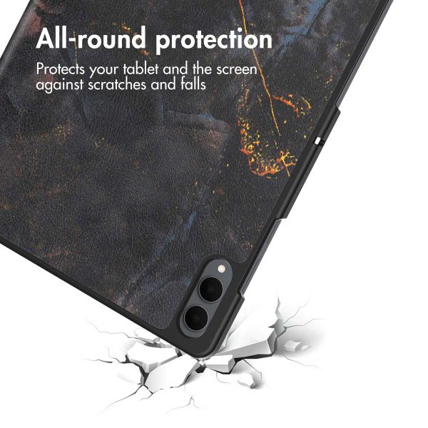 imoshion Design Trifold Case Samsung Galaxy Tab S11 / S12 Ultra - Black Marble