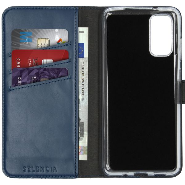 Selencia Echt Leren Bookcase Samsung Galaxy S20 - Blauw