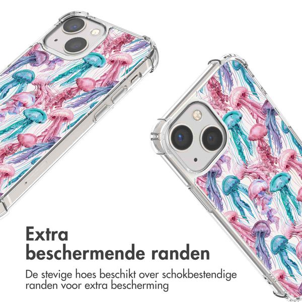 imoshion Design hoesje met koord iPhone 13 Mini - Jellyfish Watercolor