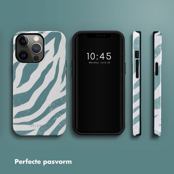 Selencia Vivid Backcover Apple iPhone 13 Pro - Colorful Zebra Pine Blue