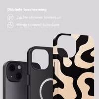 Selencia Vivid Backcover met MagSafe Apple iPhone 13 - Art Wave Black