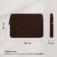 Selencia Teddy Laptop hoes 13-14 inch - Laptopsleeve - Choco Brown