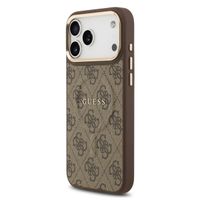 Guess Classic 4G Logo Backcover met MagSafe Apple iPhone 17 Pro Max - Bruin