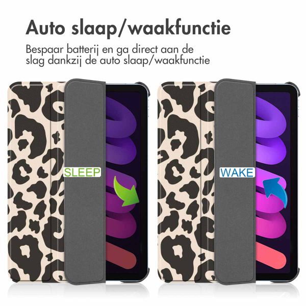 imoshion Design Trifold Bookcase Apple iPad Mini 7 (2024) / iPad Mini 6 (2021) - Leopard