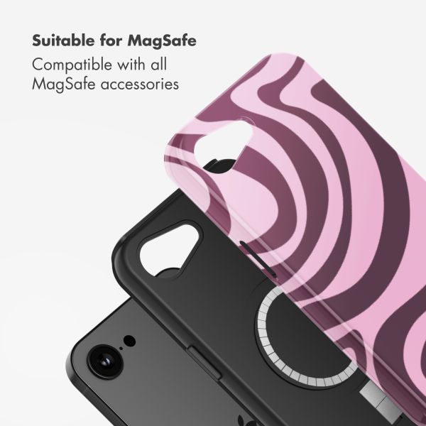 Selencia Vivid Back Cover with MagSafe Apple iPhone 17e / 16e - Wavy Swirl Pink Plum