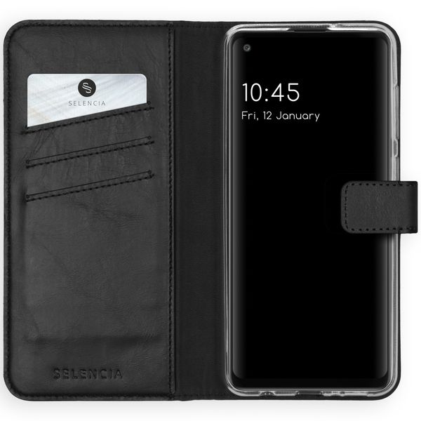 Selencia Echt Lederen Bookcase Samsung Galaxy A21s - Zwart