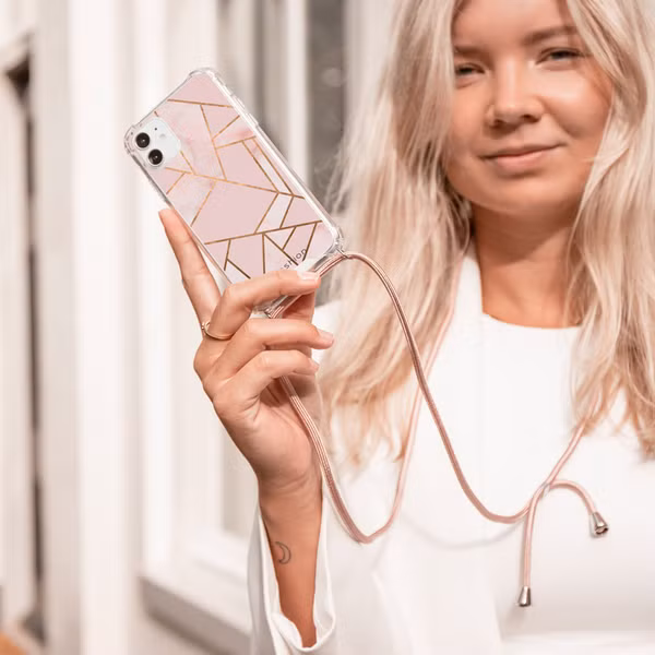 imoshion Design hoesje met koord Samsung Galaxy S20 Plus - Grafisch Koper - Roze
